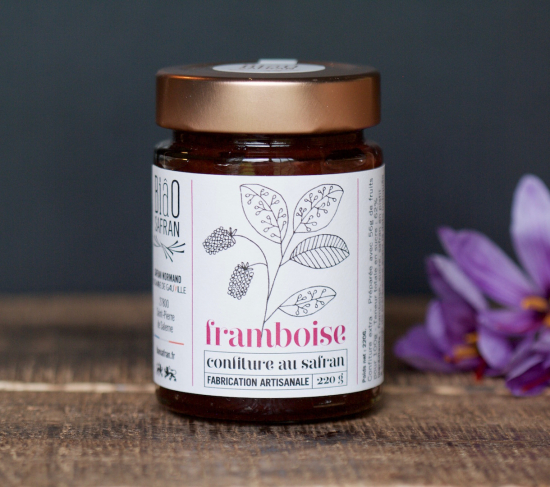 Confiture de framboise au safran - 220g