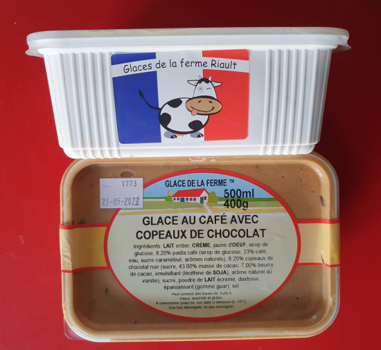 Glace café avec copeaux de chocolat - 500ml