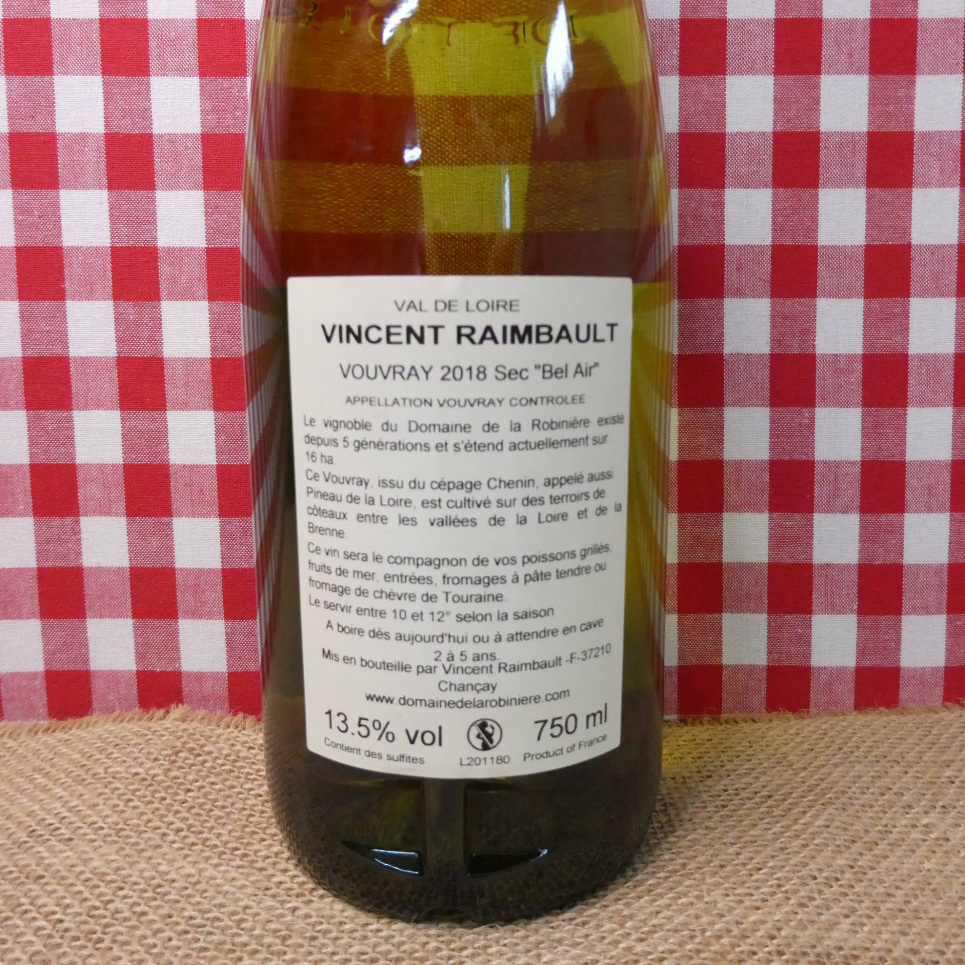 Vin blanc - Vouvray Bel Air
